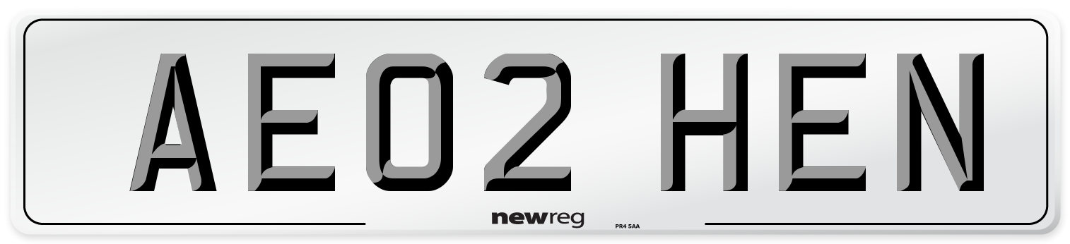 AE02 HEN Number Plate from New Reg
